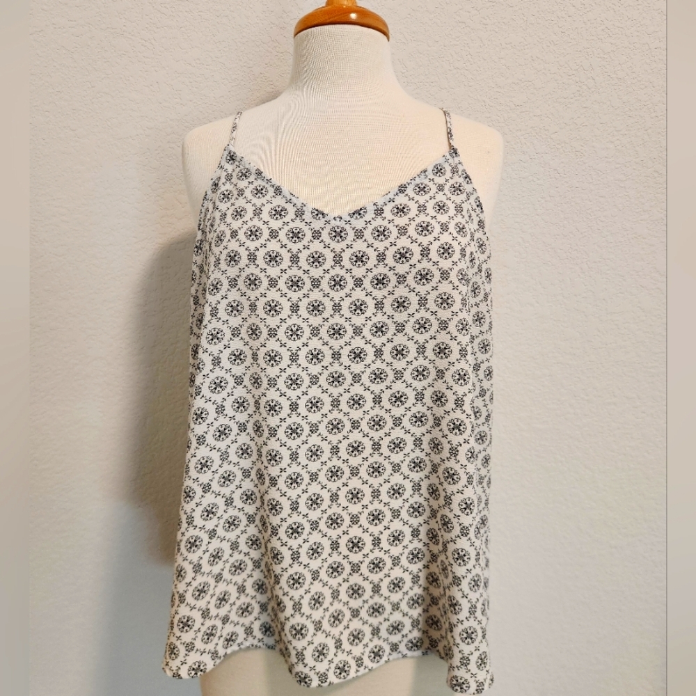 SO Black and White Patterned Tank